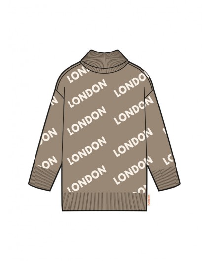 Свитер трикотажный для девочек коричневый,белый