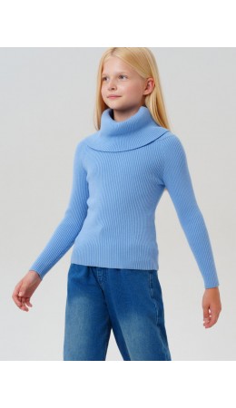 Джемпер трикотажный для девочек голубой