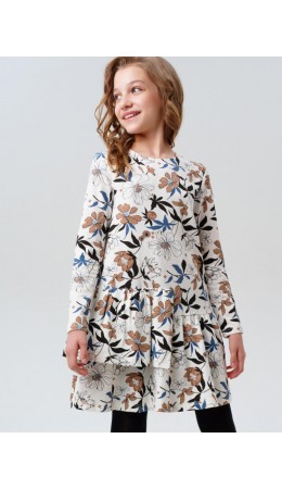 Платье трикотажное для девочек разноцветный