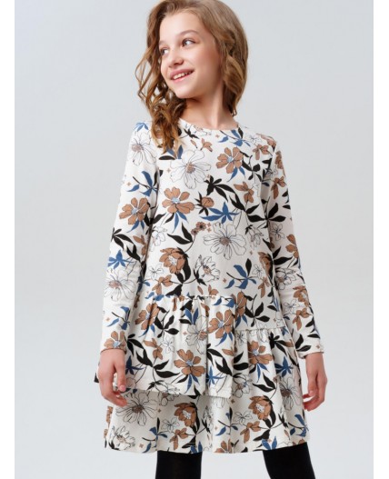 Платье трикотажное для девочек разноцветный