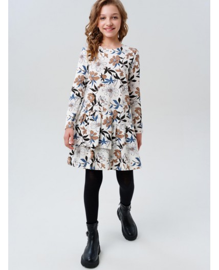 Платье трикотажное для девочек разноцветный