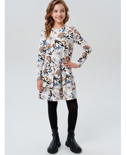 Платье трикотажное для девочек разноцветный