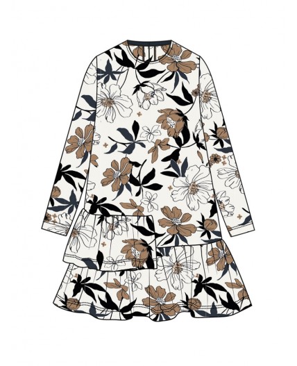 Платье трикотажное для девочек разноцветный