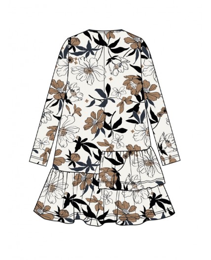 Платье трикотажное для девочек разноцветный