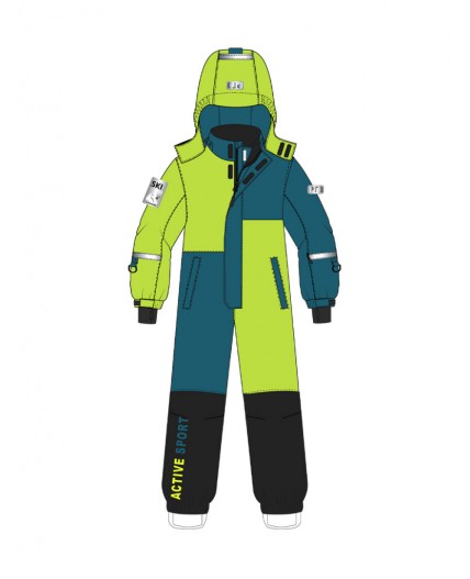 Комбинезон текстильный с полиуретановым покрытием для мальчиков черный,зеленый,бирюзовый