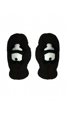 Варежки трикотажные для девочек черный,белый