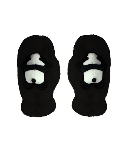 Варежки трикотажные для девочек черный,белый