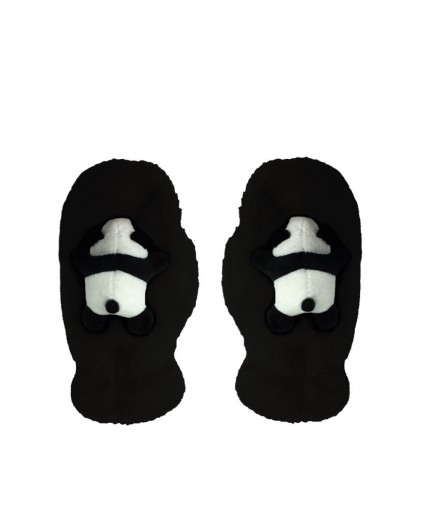 Варежки трикотажные для девочек черный,белый