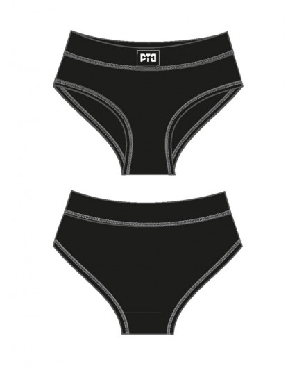 Трусы трикотажные для девочек, 2 шт в комплекте черный,белый