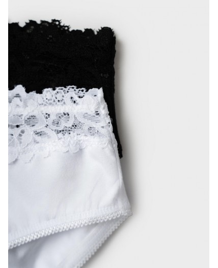 Трусы трикотажные для девочек, 2 шт в комплекте черный,белый