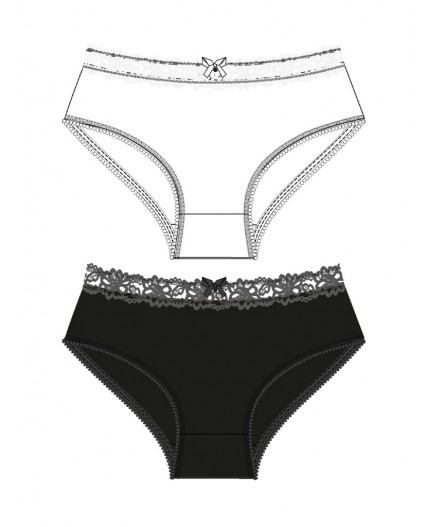 Трусы трикотажные для девочек, 2 шт в комплекте черный,белый