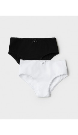 Трусы трикотажные для девочек, 2 шт в комплекте черный,белый