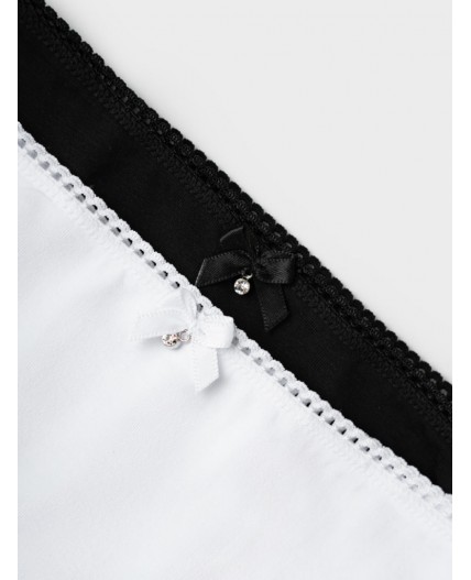 Трусы трикотажные для девочек, 2 шт в комплекте черный,белый