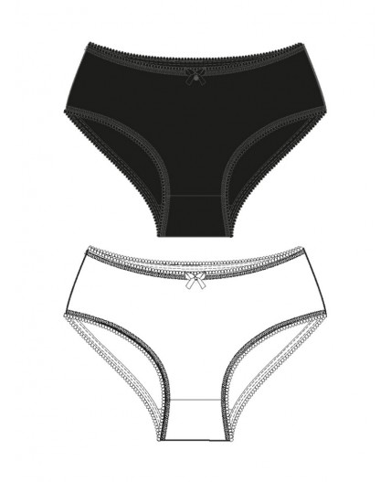 Трусы трикотажные для девочек, 2 шт в комплекте черный,белый