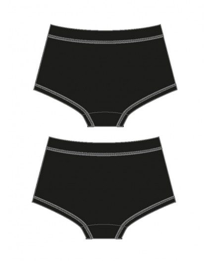 Трусы трикотажные для девочек, 2 шт в комплекте черный