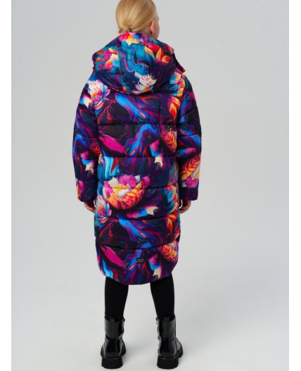 Пальто текстильное с полиуретановым покрытием для девочек разноцветный