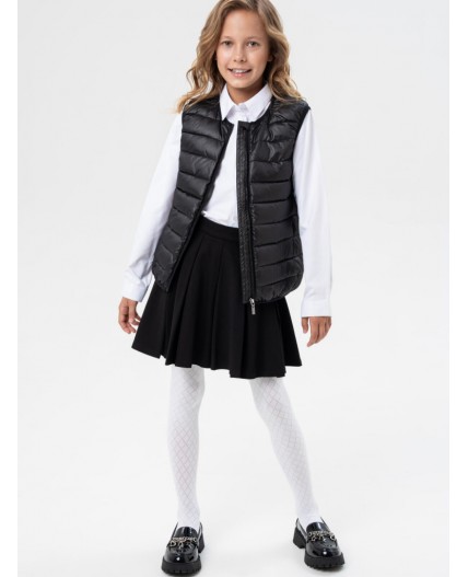 Жилет текстильный с полиуретановым покрытием для девочек черный