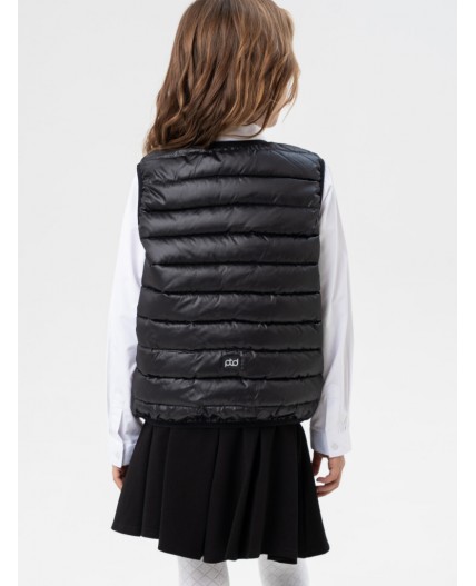 Жилет текстильный с полиуретановым покрытием для девочек черный