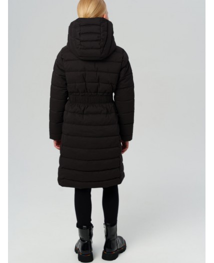 Пальто текстильное с полиуретановым покрытием для девочек черный