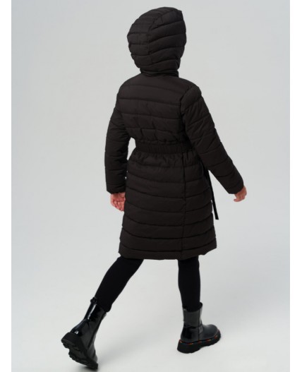 Пальто текстильное с полиуретановым покрытием для девочек черный