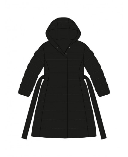 Пальто текстильное с полиуретановым покрытием для девочек черный