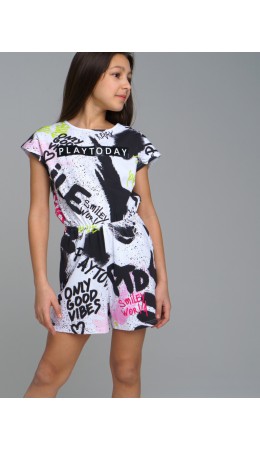 Комбинезон трикотажный для девочек разноцветный