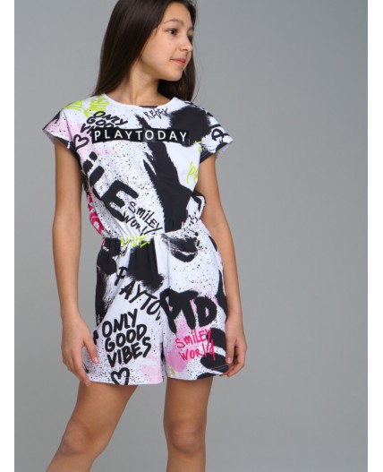 Комбинезон трикотажный для девочек разноцветный