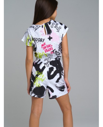 Комбинезон трикотажный для девочек разноцветный