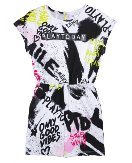 Комбинезон трикотажный для девочек разноцветный