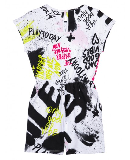 Комбинезон трикотажный для девочек разноцветный