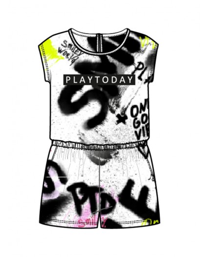 Комбинезон трикотажный для девочек разноцветный