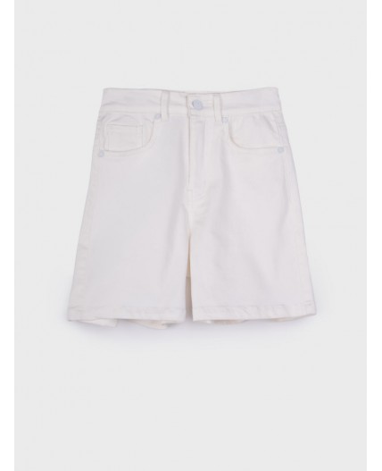 Шорты текстильные джинсовые для девочек белый