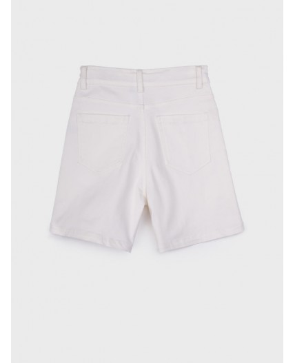 Шорты текстильные джинсовые для девочек белый