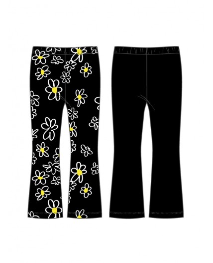 Брюки детские трикотажные для девочек, 2 пары в комплекте черный,белый