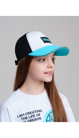Кепка текстильная для девочек белый,черный,голубой