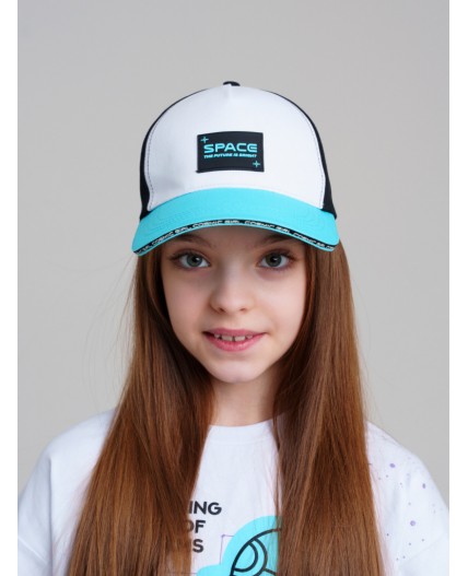 Кепка текстильная для девочек белый,черный,голубой