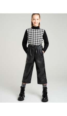 Брюки трикотажные для девочек черный