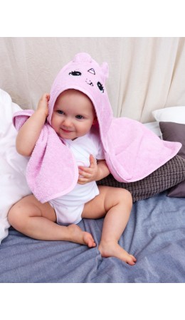 Полотенце детское текстильное для девочек розовый