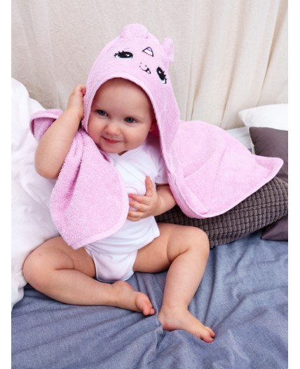 Полотенце детское текстильное для девочек розовый