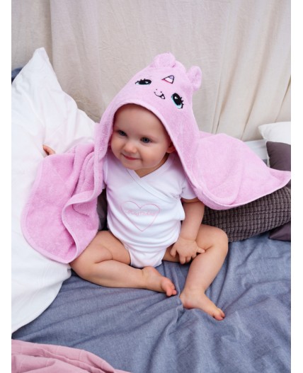 Полотенце детское текстильное для девочек розовый