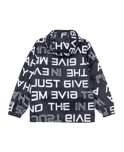 Куртка текстильная с полиуретановым покрытием для мальчиков (ветровка) черный,белый