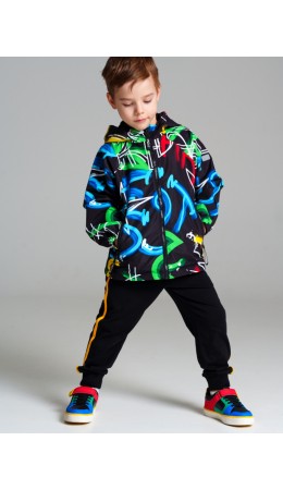 Куртка текстильная с полиуретановым покрытием для мальчиков (ветровка) разноцветный