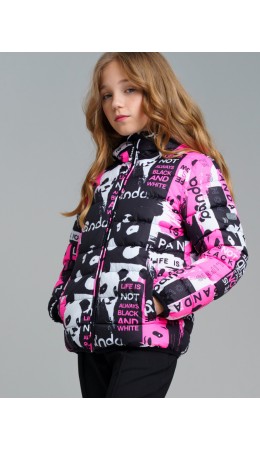 Куртка текстильная с полиуретановым покрытием для девочек черный