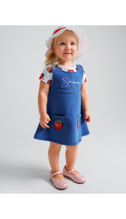 Сарафан детский трикотажный для девочек синий