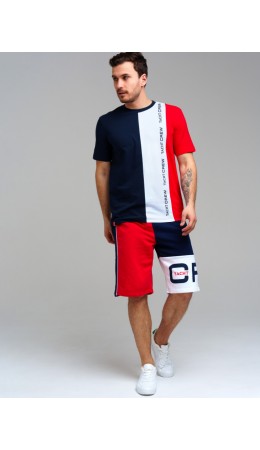 Шорты трикотажные для мужчин тёмно-синий,красный,белый