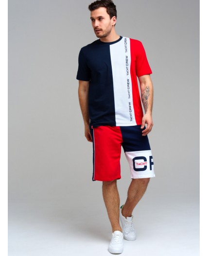 Шорты трикотажные для мужчин тёмно-синий,красный,белый