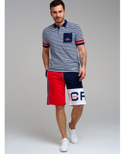 Шорты трикотажные для мужчин тёмно-синий,красный,белый