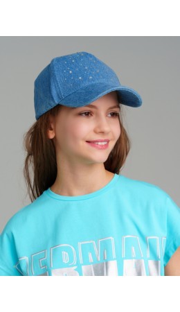 Кепка текстильная для девочек голубой