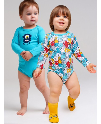 Боди детское трикотажное для мальчиков, 2 шт в комплекте разноцветный