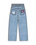 Брюки текстильные джинсовые для девочек голубой